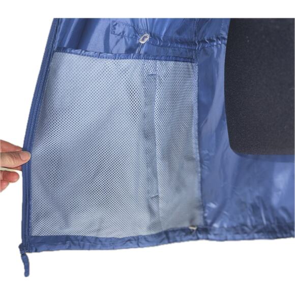 Columbia Blue Windbreaker Women’s Large Lightweight Rain Jacket Hooded Full Zip - Picture 6 of 9